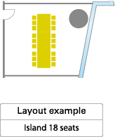 Layout example Island 18 seats